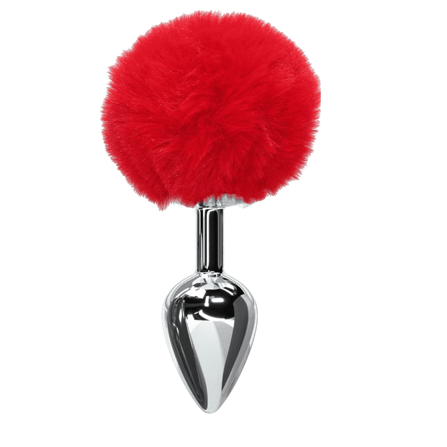 Plug Anal Cola de Conejo Roja 7 cm