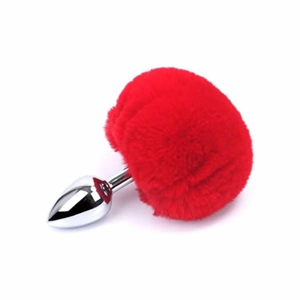 Plug Anal Cola de Conejo Roja 7 cm